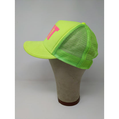 FRAT Mesh Back Snapback Trucker Hat Bright Pink & Green Cap OSFA