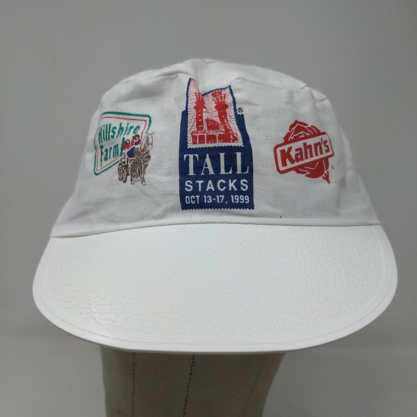 Unbranded Men's Tall Stacks '99 Hillshire Farms Kahn's Hat White Logo Vintage