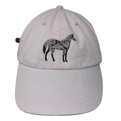 Adams Women's Slideback Hat Pink Embroidered Horse Equestrian Logo Cotton