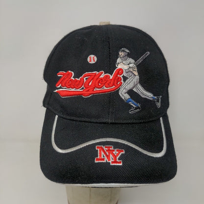 New York Strapback Baseball Hat Black Adjustable Embroidered Logo