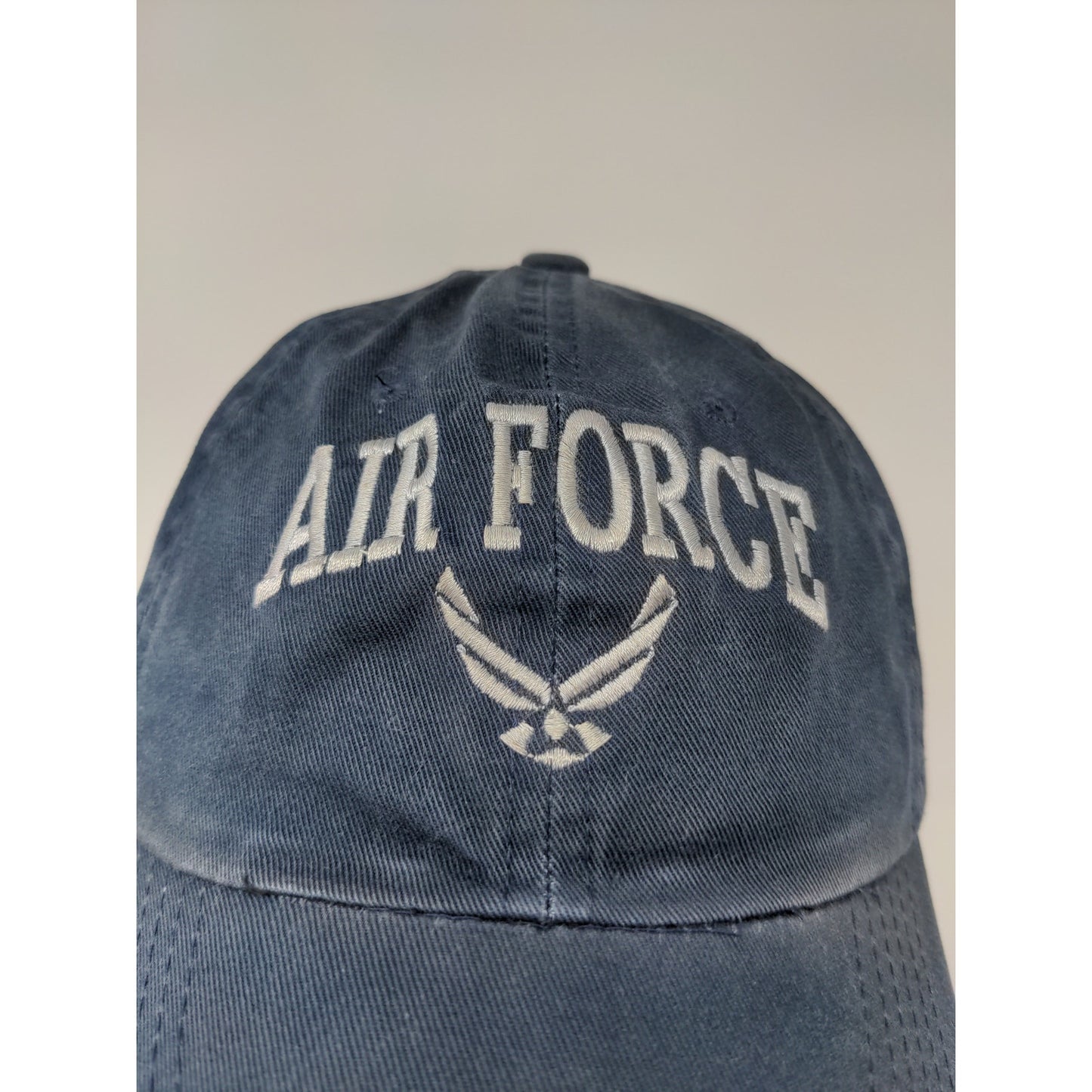 US Air Force Slideback Adjusutable Hat Blue Sportsman Military Distressed Faded