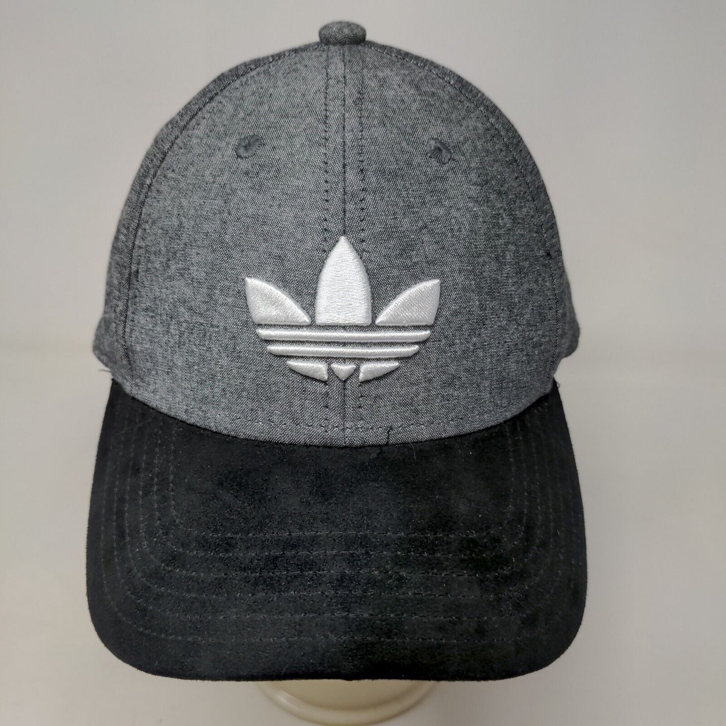 Adidas Men's Snapback Hat Gray Size OSFM Embroidered Trefoil Logo PolyCotton