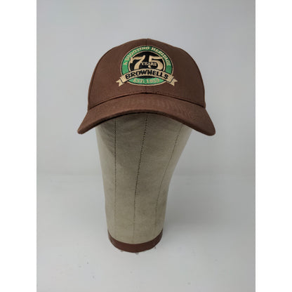 Brownells 75 Years Anniversary Strapback Hat Embroidered Logo Brown