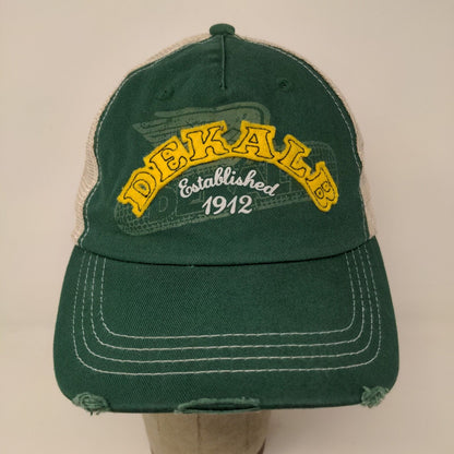 Dekalb Speed Mesh Back Strapback Hat Green Yellow OSFM Embroidered Logo