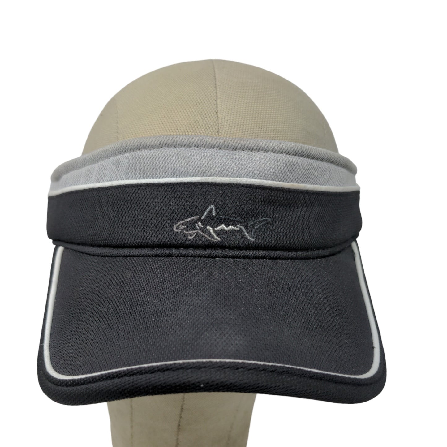 Greg Norman Men's Slideback Sun Visor Cap Hat black OSFA Embroidered Shark Logo