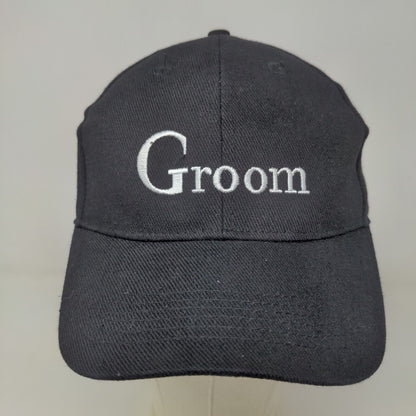 Unbranded Men's Stretchy Hat Black Size OSFM Wedding Groom Embroidered Logo
