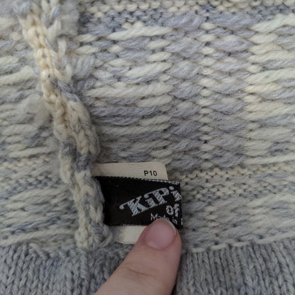 KiPi of Maine Beanie Hat Pom Pom Gray Red Warm Soft Made in USA