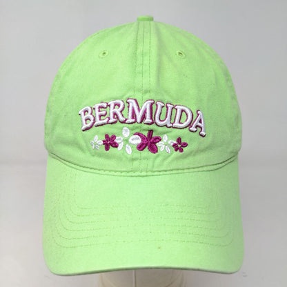 JHats Women's Strapback Hat Green Adjustable Embroidered Bermuda Logo Floral