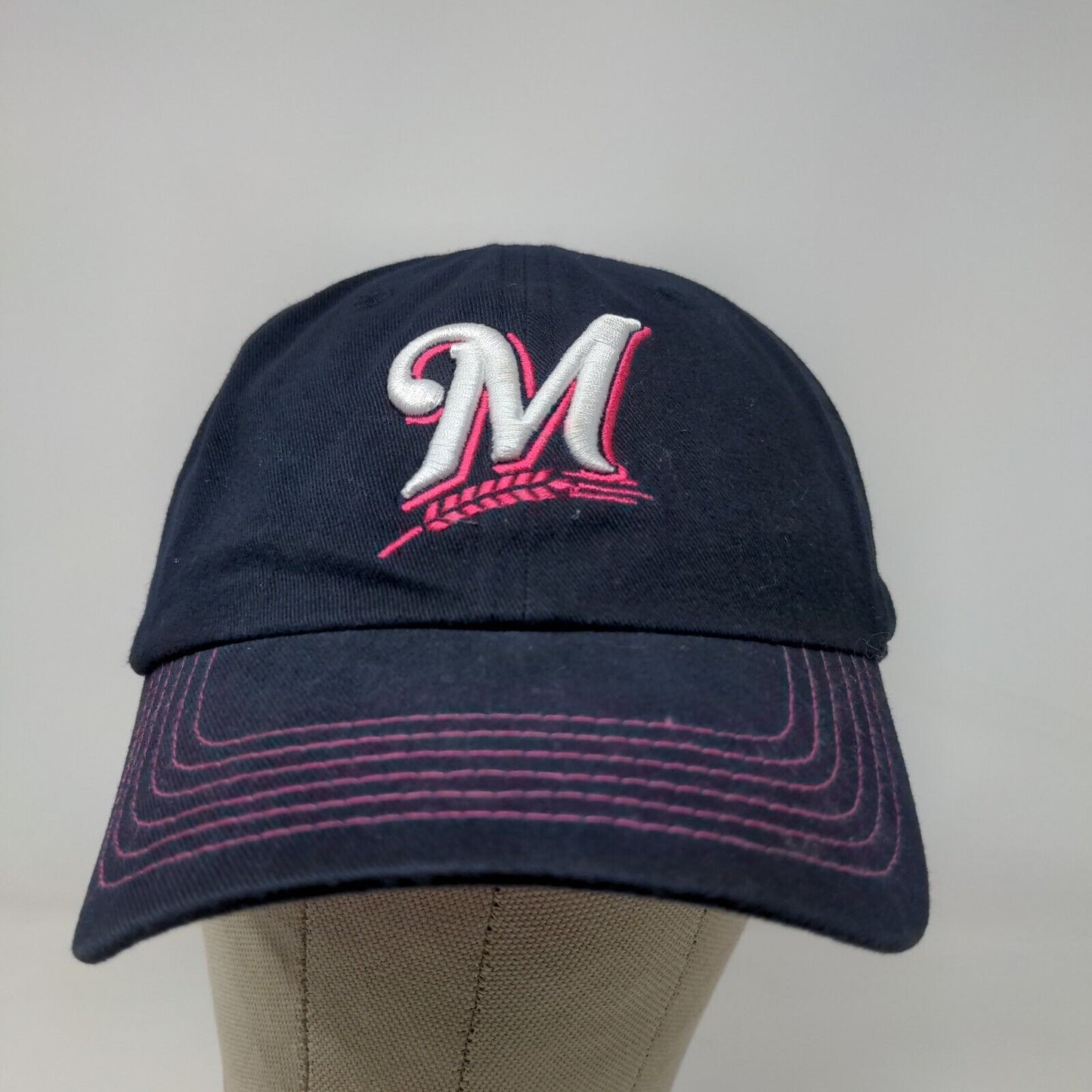 Fan Favorite Women's Milwaukee Brewer's Slideback Hat Blue Pink Embroidered