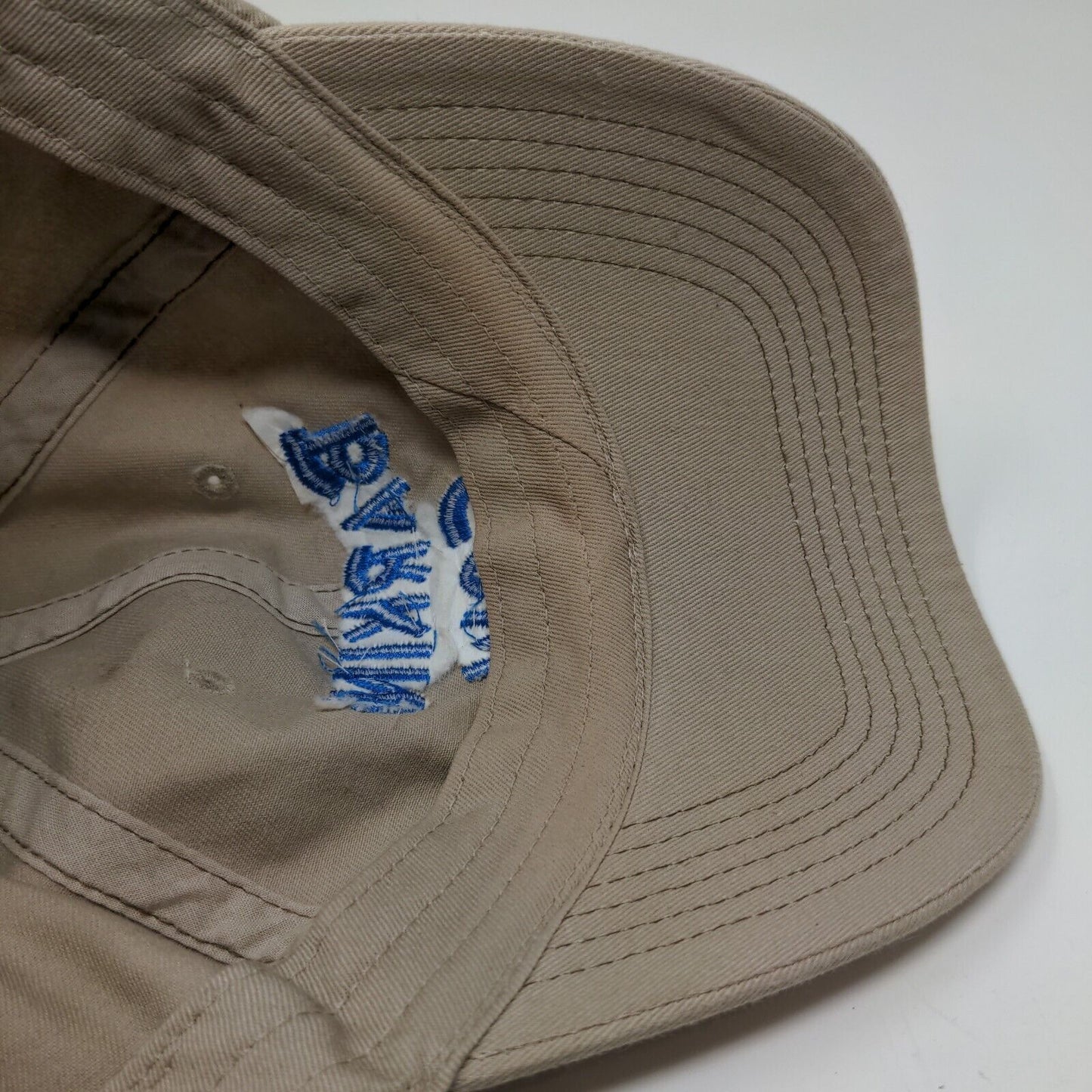 Barking Cow Slideback Hat Beige Tan Adjustable Embroidered Logo