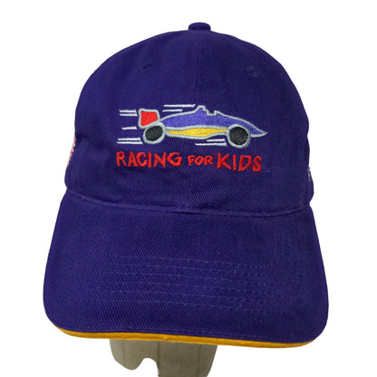 Racing for Kids Men's Strapback Hat Purple Yellow OSFA Embroidered Logo