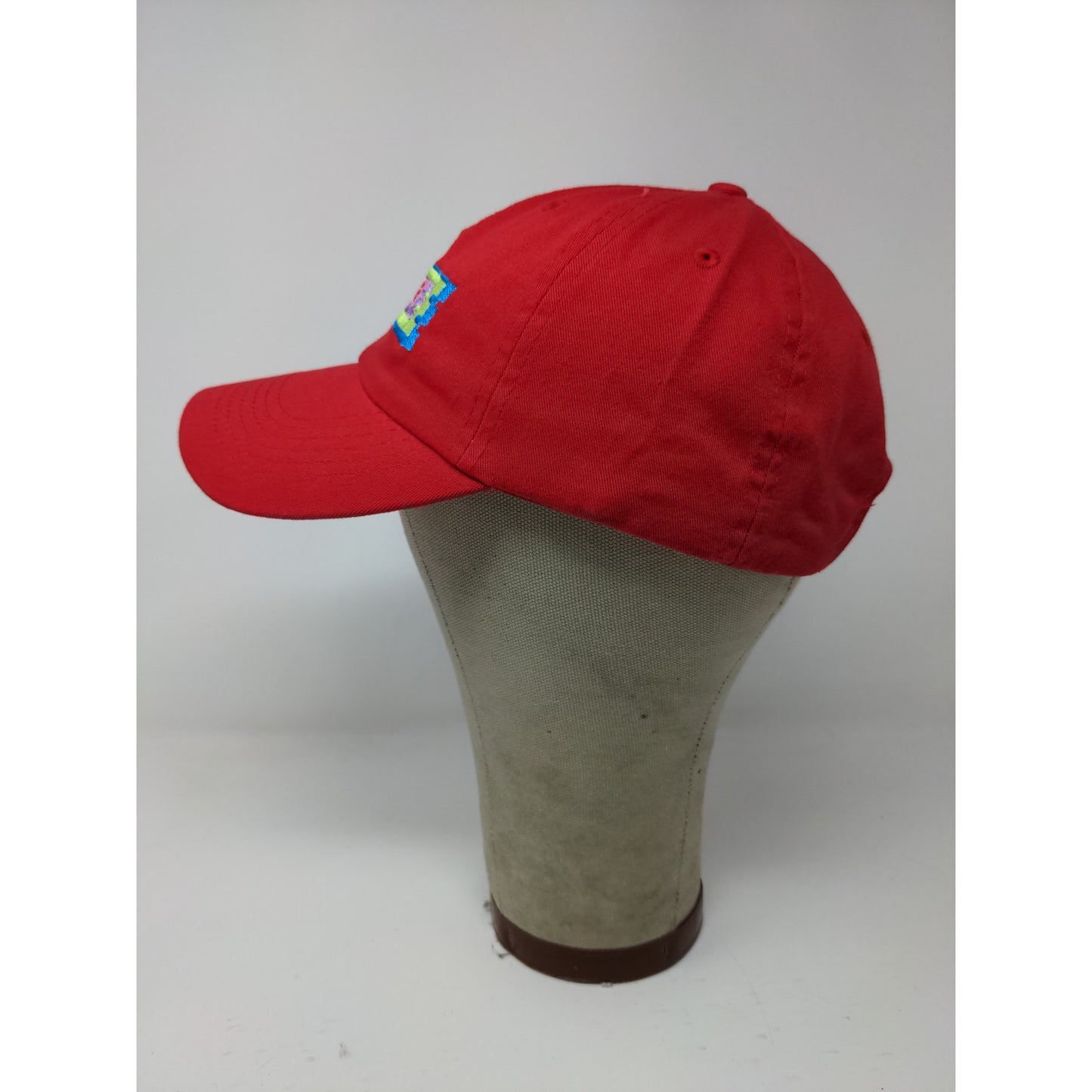 Justice Embroidered Logo Slideback Hat Red 100% Cotton Logo Colorful