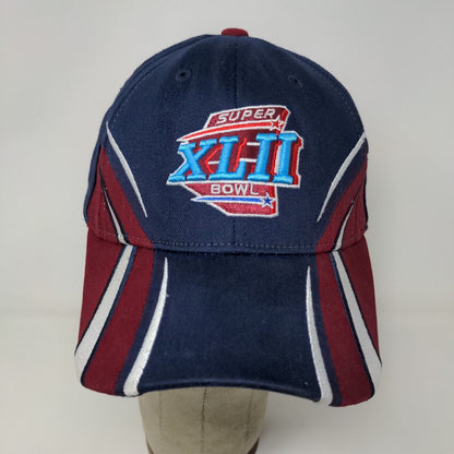 Reebok NFL Super Bowl XLII Fitted Hat Blue Red OSFA Embroidered Logo