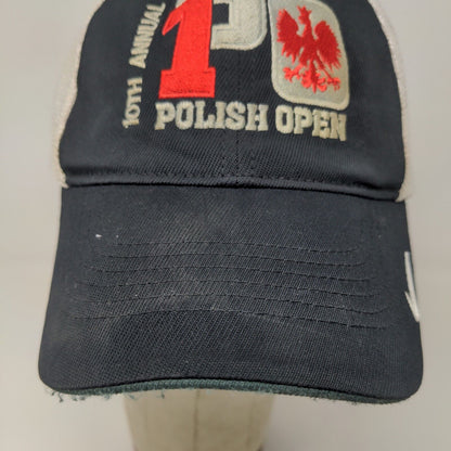 Nike Golf Mens Fitted Hat Black White 10th Annual Polish Open Hat Embroidered