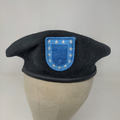 DSCP Men's Garrison Collection Military Army Beret Hat Black Patch