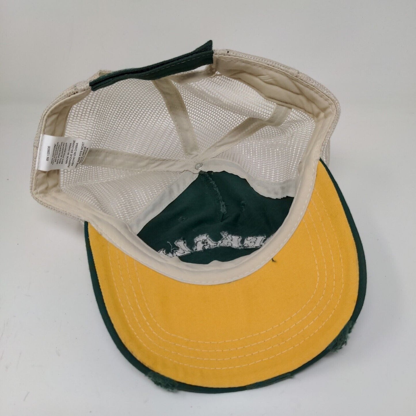 Dekalb Speed Mesh Back Strapback Hat Green Yellow OSFM Embroidered Logo