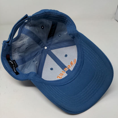 Sport-Tek Mens Brosius Strapback Hat Blue Adjustable Embroidered Logo