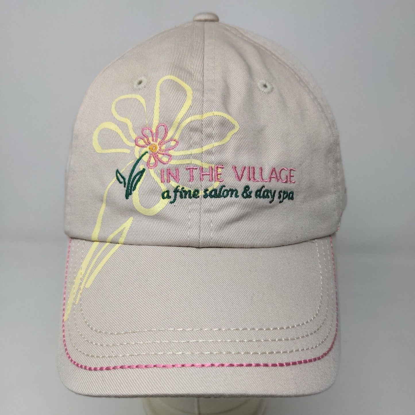 Unbranded Women's In the Village Spa Hat Pink Embroidered Logo Flower