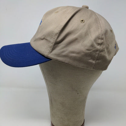 Beck's Seeds Men's Snapback Hat Tan Blue Adjustable Embroidered Logo