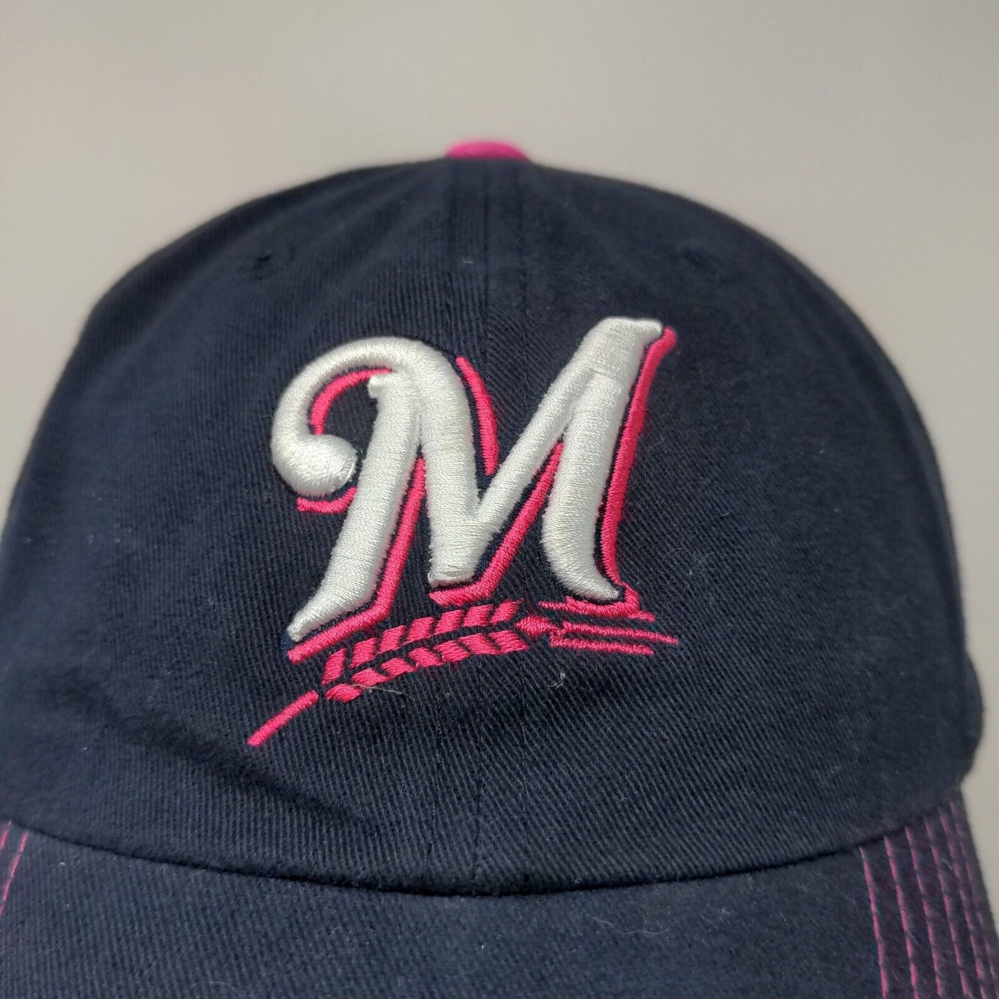 Fan Favorite Women's Milwaukee Brewer's Slideback Hat Blue Pink Embroidered