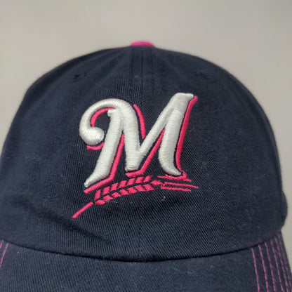 Fan Favorite Women's Milwaukee Brewer's Slideback Hat Blue Pink Embroidered