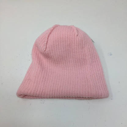 Champion Knit Beanie Hat Pom Pom OSFA Pink Embroidered Logo Acrylic