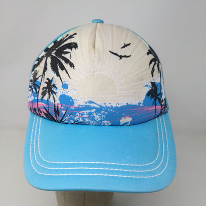 Del Sol Snapback Mesh Back Hat Blue Sunset Logo 100% Polyester