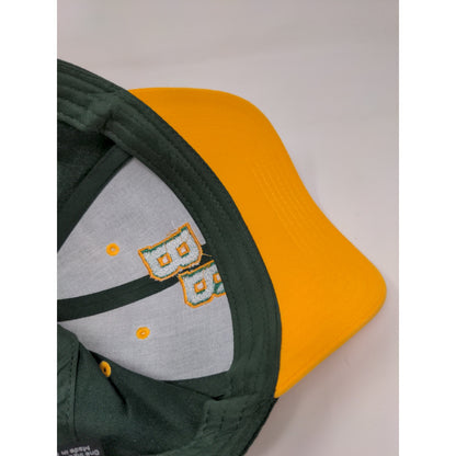 OTTO Strapback Hat Embroidered BB Logo OSFM Green Yellow Adjustable