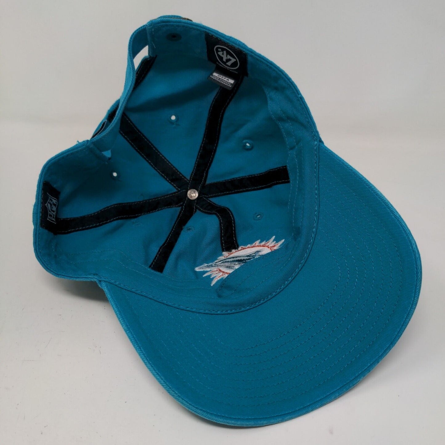 '47 Brand Men's Slideback Hat Blue OSFA NFL Miami Dolphins Embroidered Logo