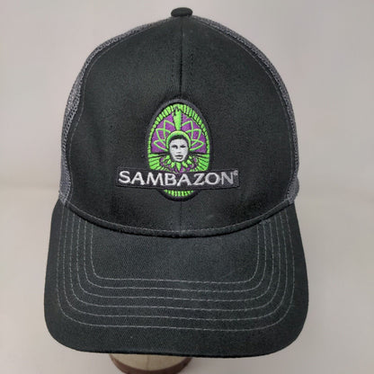 Sambazon Men's Snapback Mesh Back Hat Black OSFM Embroidered Logo