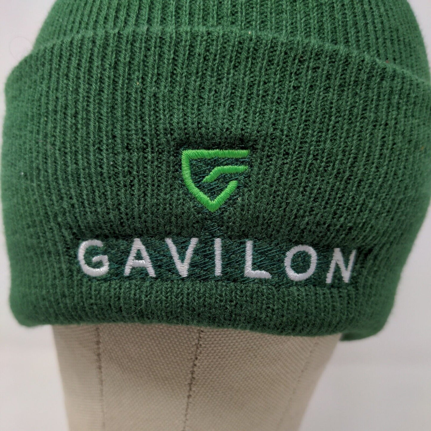 Gavilon Men's Beanie Hat Cap Green OSFA Embroidered Logo Acrylic