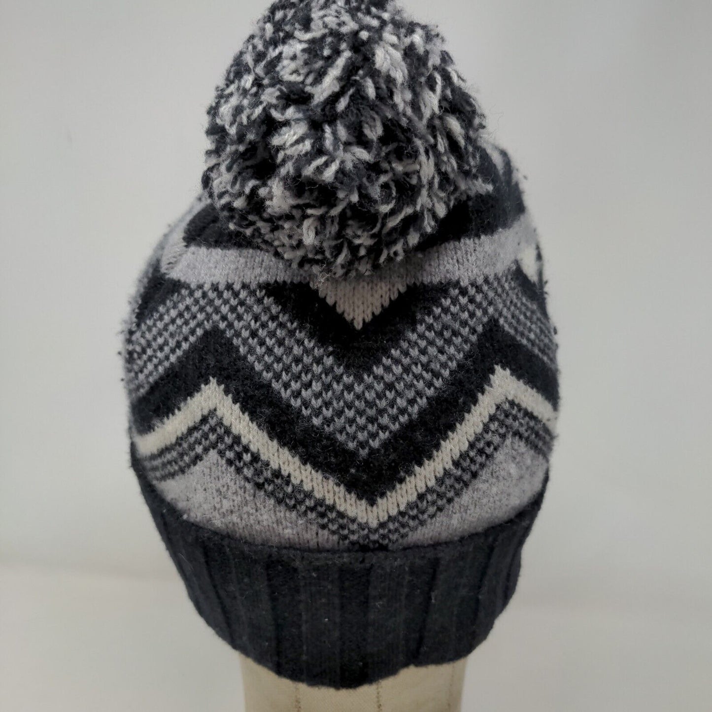 Nordstrom Men's Knit Beanie Hat Cap Wool Cashmere Blend Black Gray One Size