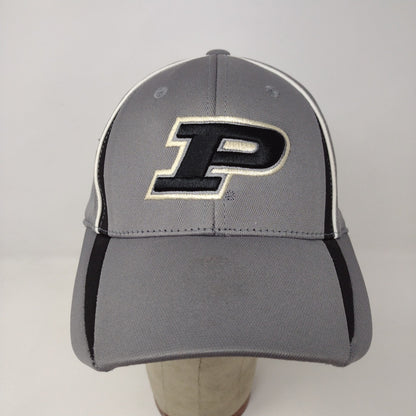 Captivating Purdue Boilermakers Hat Gray Black Stripes Embroidered Logo Train