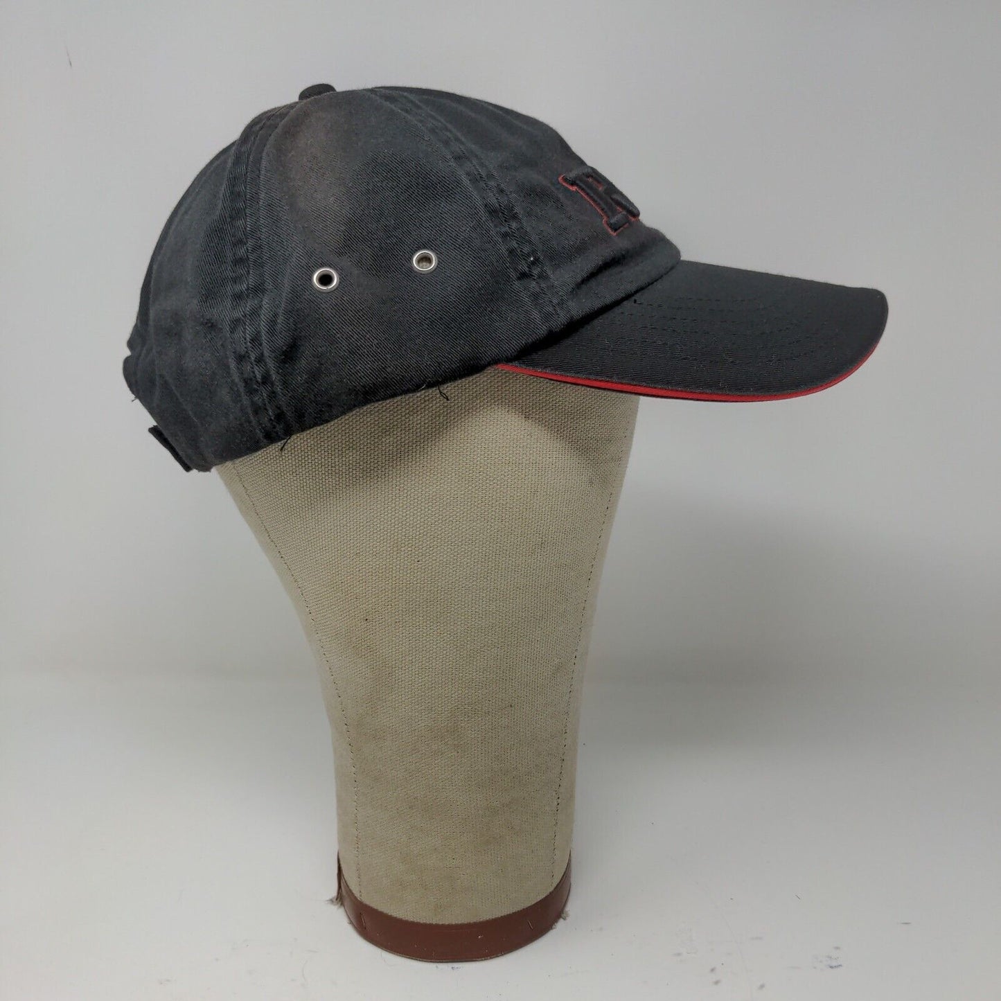 RCA Embroidered Strapback Hat Cap Black Red Accents 100% Cotton