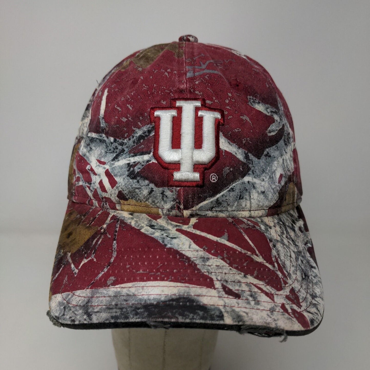 NCAA Men's Slideback Hat IU Indiana University Hoosiers Red Camo Embroidered