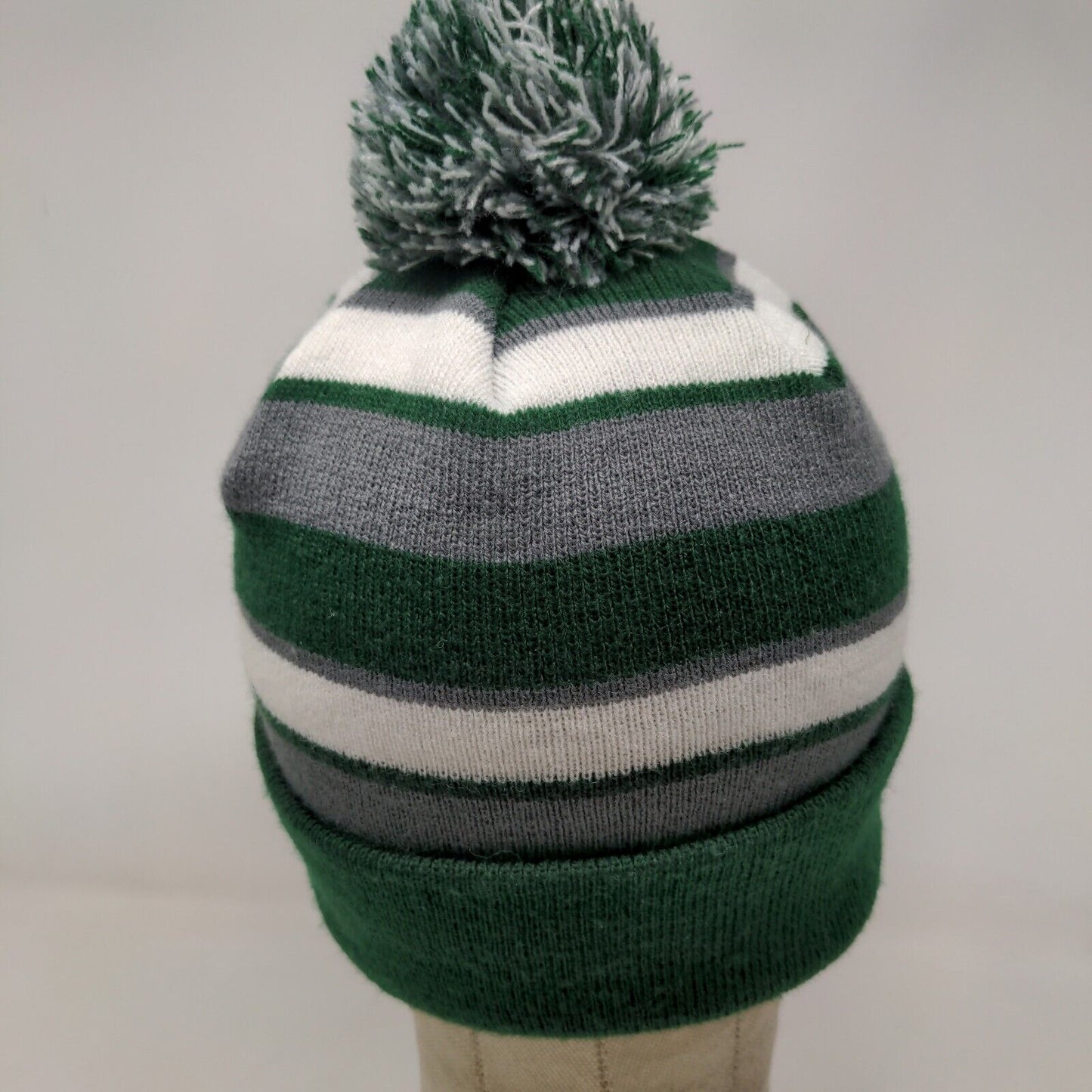 Holloway Men's Beanie Cap Hat Green Gray Striped OSFM Embroidered Z Logo