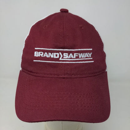 OC Sports Platinum Series Men's Strapback Hat Red White Embroidered Safway Logo