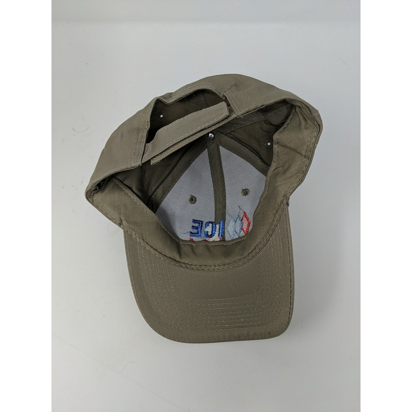 Ice USA Strapback Hat Adjustable Port & Company Embroidered Logo Tan Beige