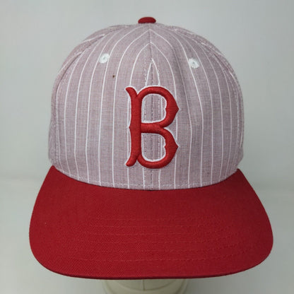 American Neelde Men's Slideback Hat Red Pinstriped Embroidered Brooklyn Dodgers