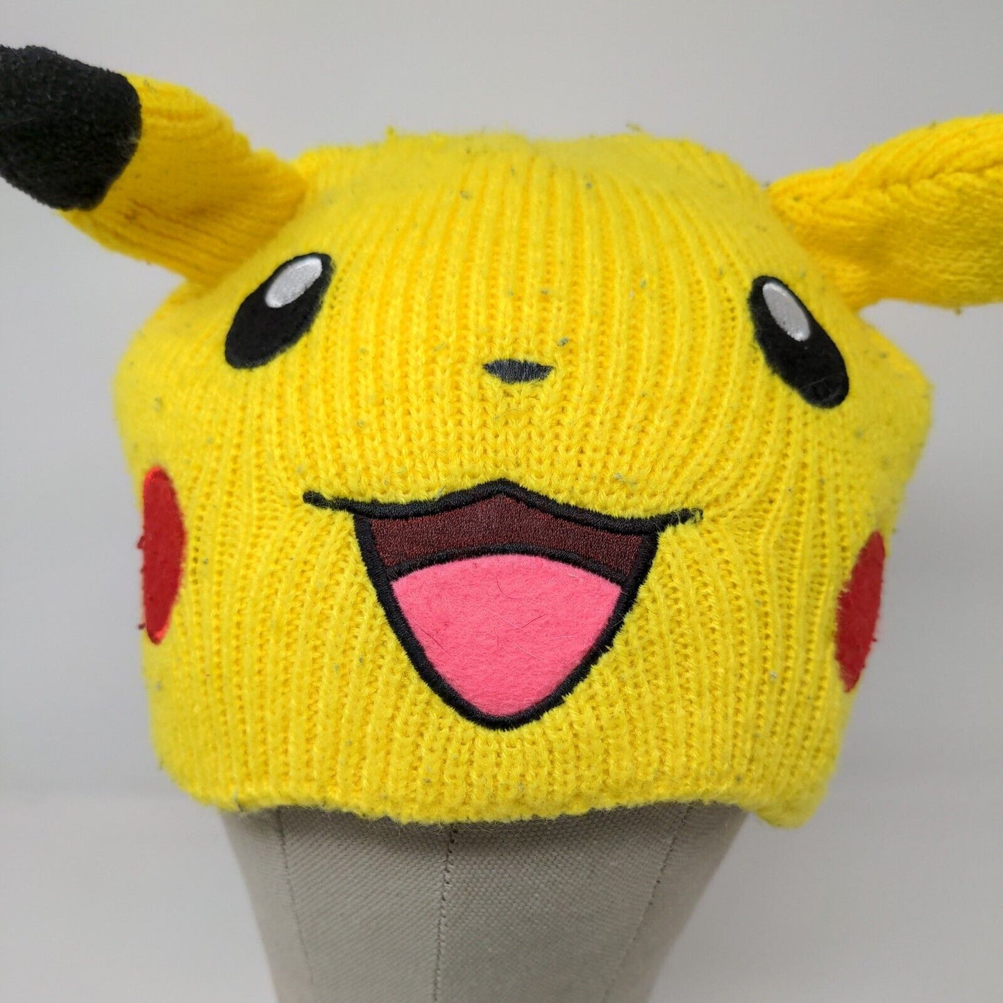 Adult Pokemon Pikachu Face With Ears Beanie One Size Fits Most Official 2016