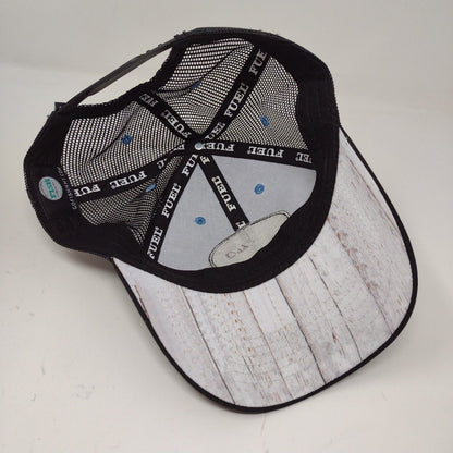 Hilton Head Island Fish Coastal Seafood Black Snapback Mesh Back Hat Cap Logo