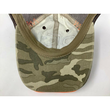 Caterpillar CAT Camo Meshback Snapback Hat Cap w/ Orange 25 Patch