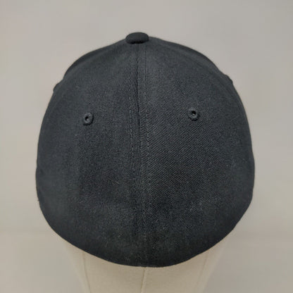Yupoong Flexfix Men's Fitted Hat Black Size S/M Embroidered HPi Logo W/Stickers