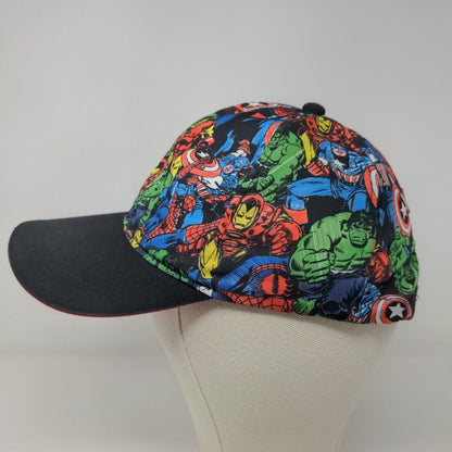 Marvel Boy's Snapback Hat Black Multicolor Adjustable Retro All Over Print