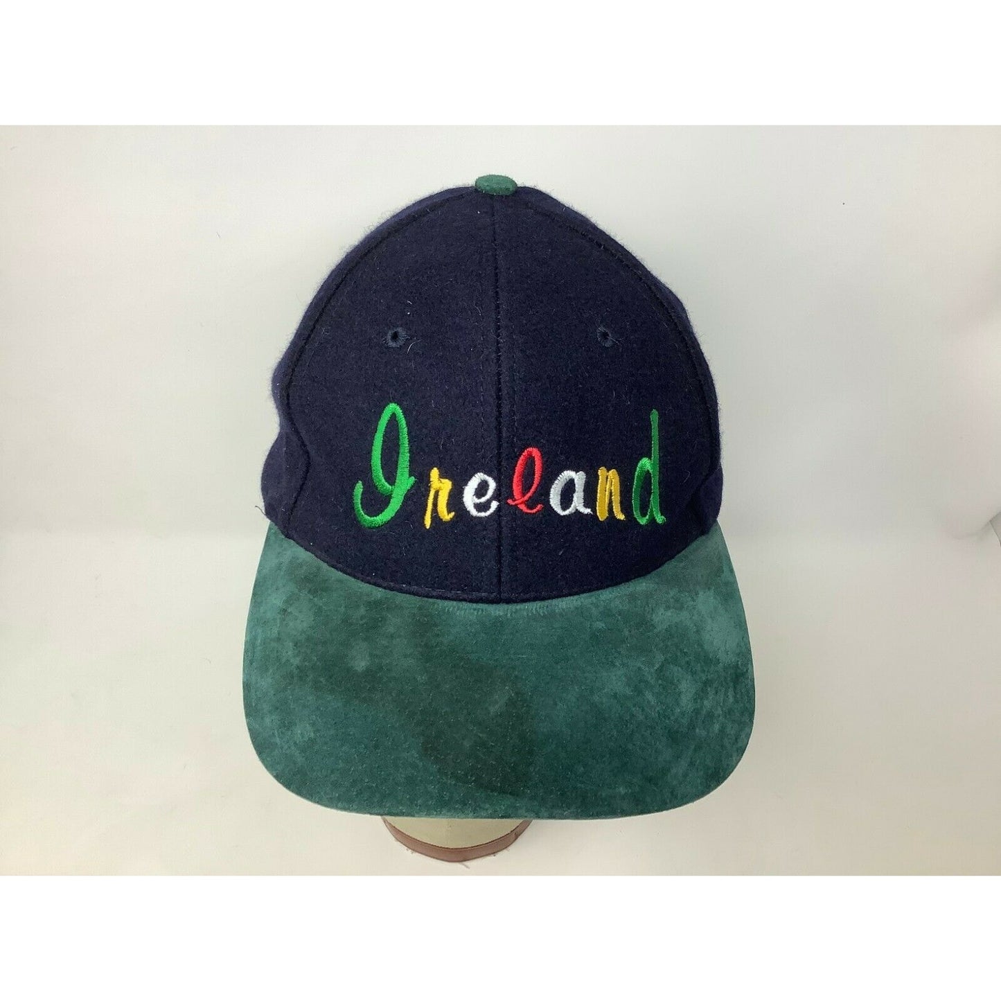 Ireland Hat Slideback 65% Wool Size 57CM Adjustable Green Blue