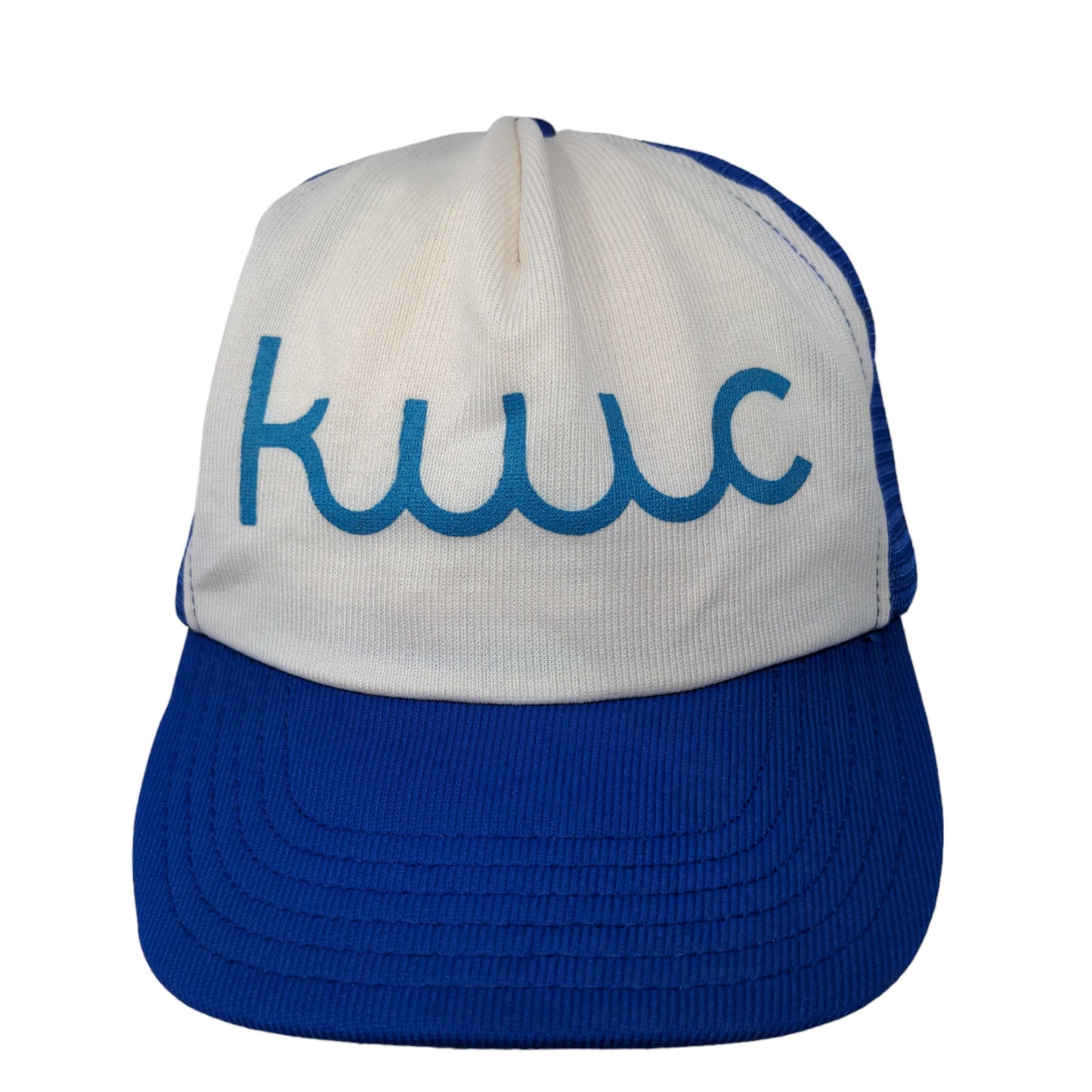 Unbranded Men's Snapback Mesh Back Hat Blue White KWC Graphic Logo Adjustable