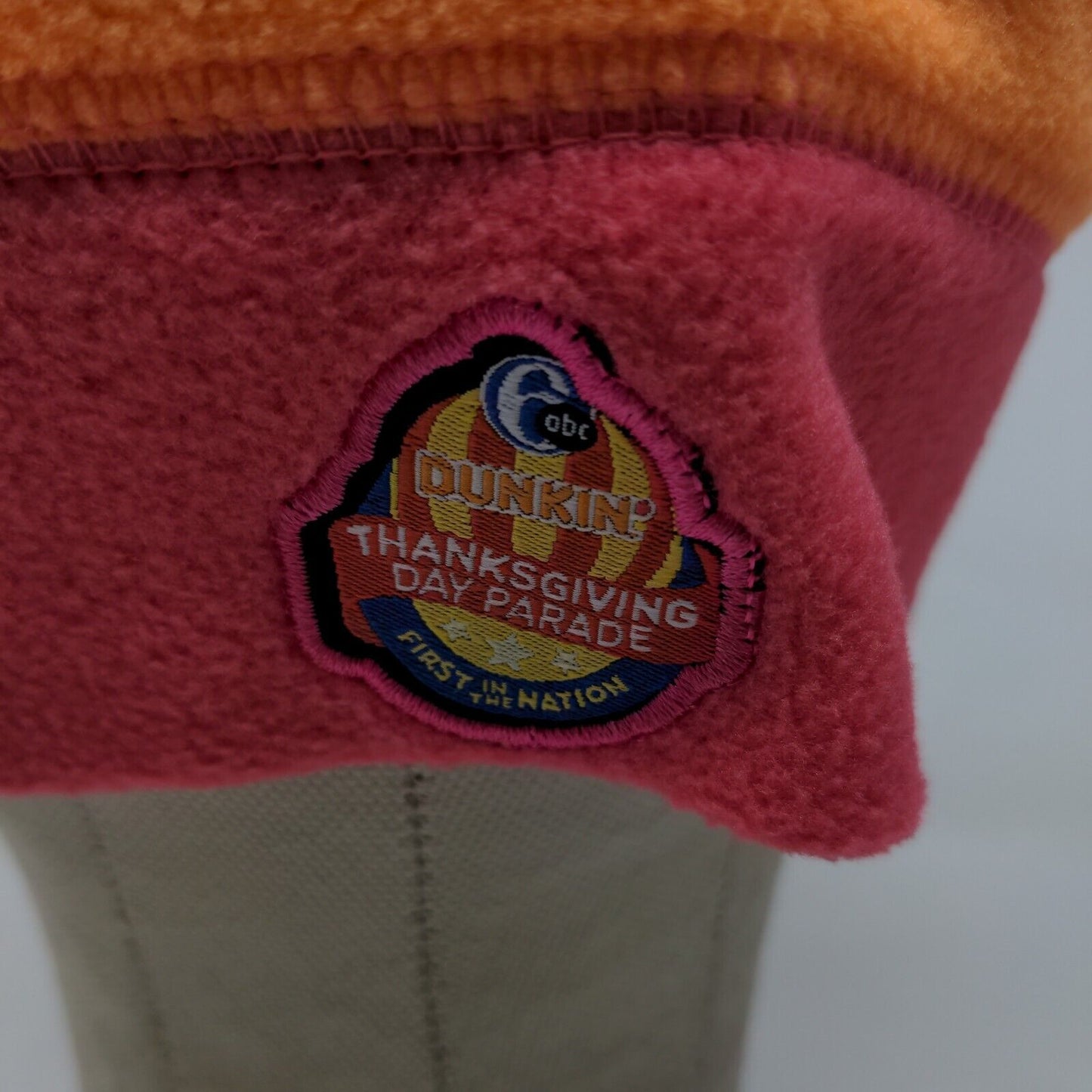 Dunkin' Donuts Men's Beanie Hat Orange Pink Embroidered Logo Thanksgiving Day