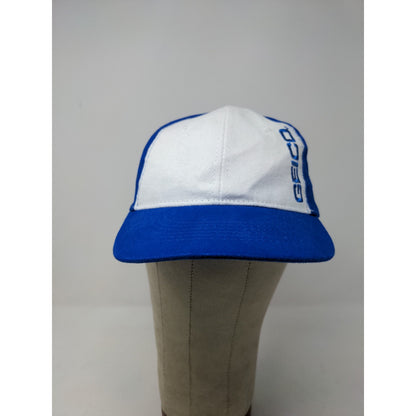 Geico Strapback Adjustable Hat OSFA Blue & White Embroidered Logo & Gecko