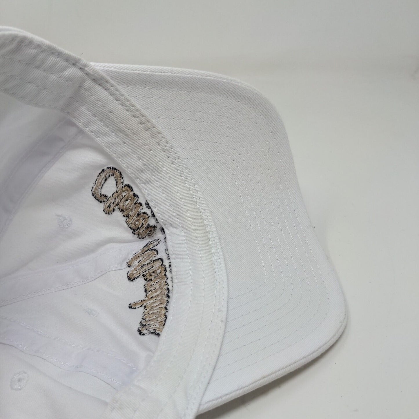 Town Talk Men's Strapback Clover Meadows Golf Course Hat White Adjustable