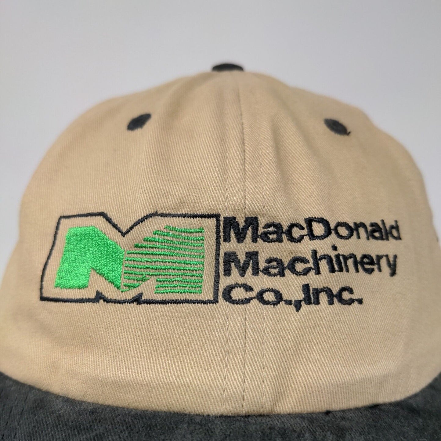 Falcon Men's MacDonald Machinery Case Slideback Hat Tan Adjustable Embroidered